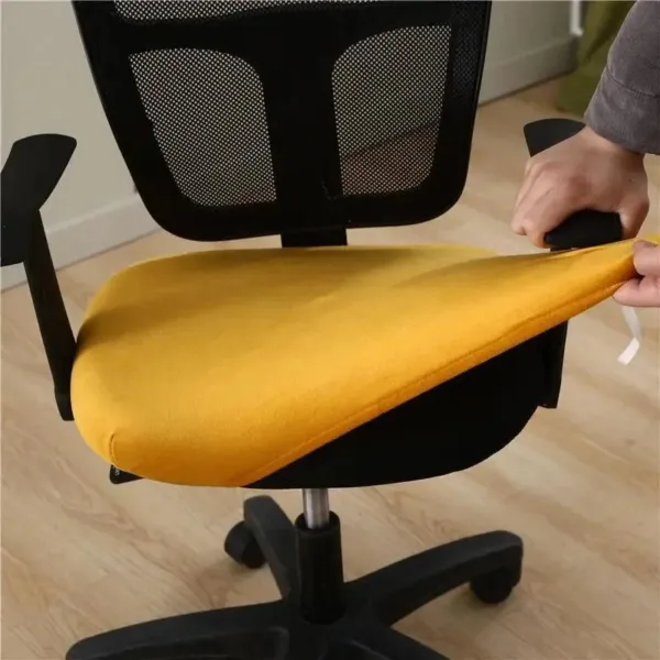 Bureaustoelhoes velours, wit