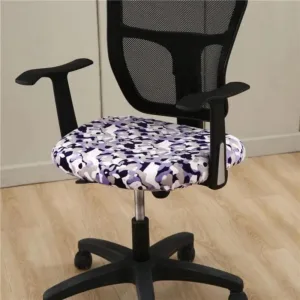 Bureaustoelhoes velours, camouflagemotief