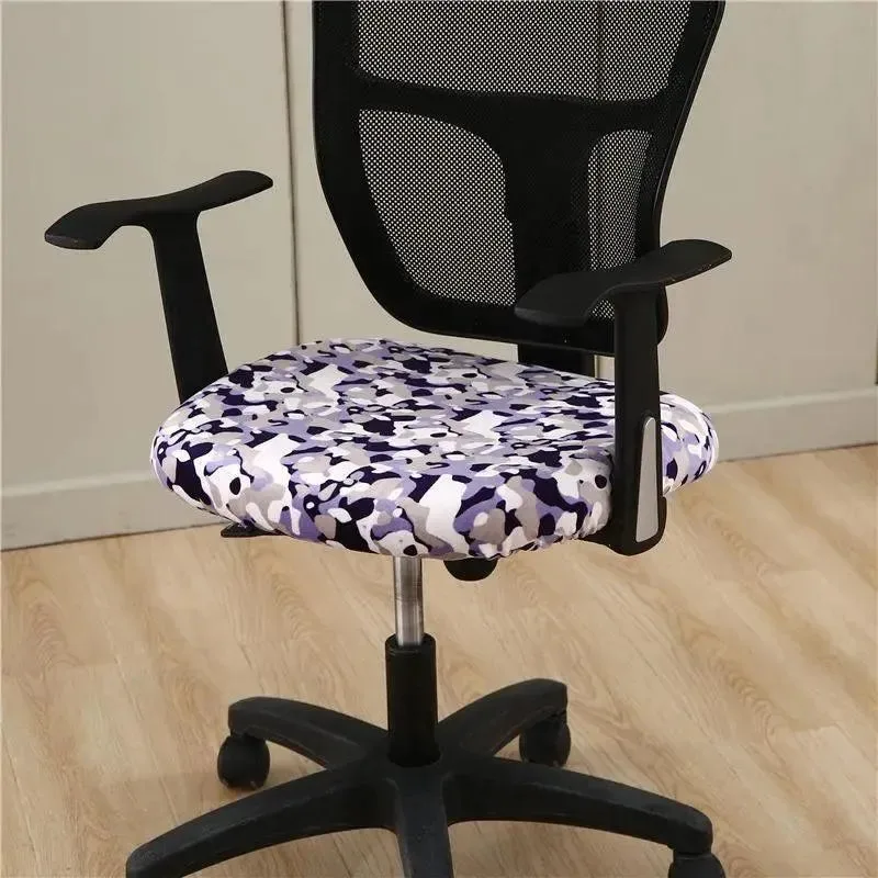 Bureaustoelhoes velours, camouflagemotief