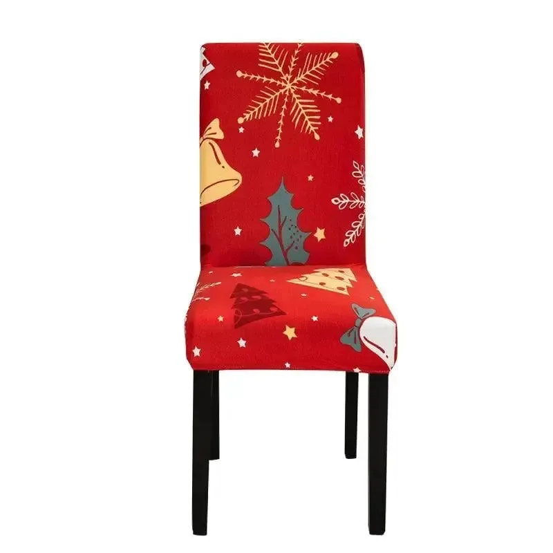 Kerststoelhoes met feestelijk dessin