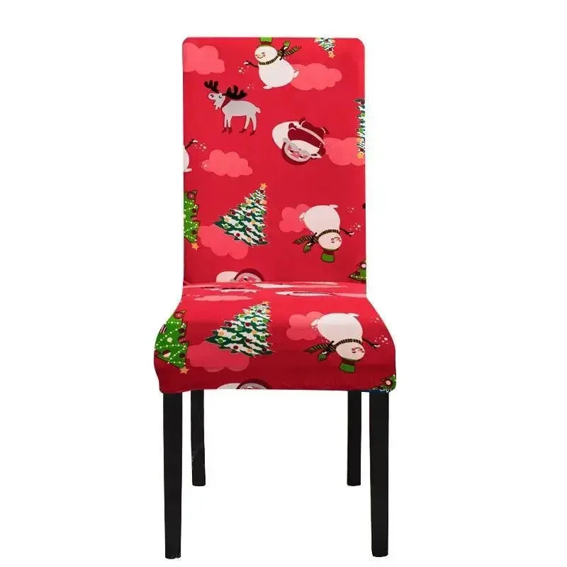Kerststoelhoes met feestelijk dessin