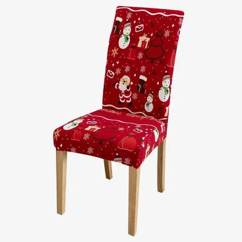 Kerststoelhoes met feestelijk dessin