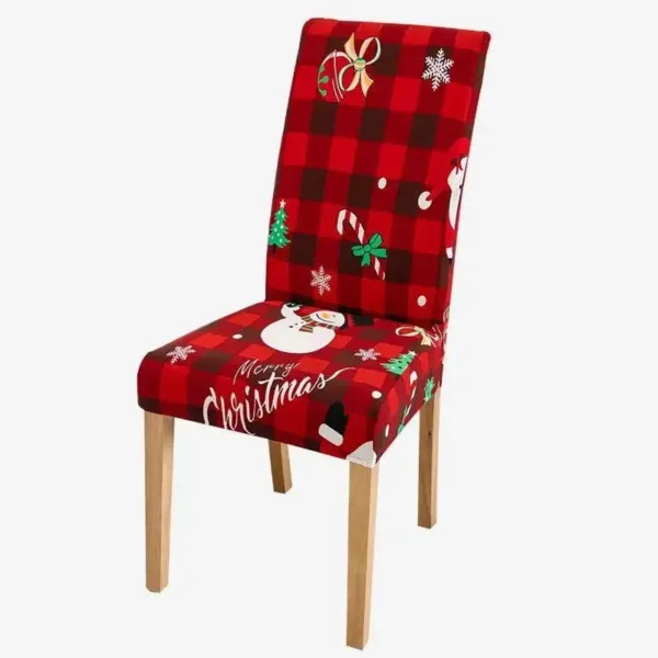 Kerststoelhoes met feestelijk dessin