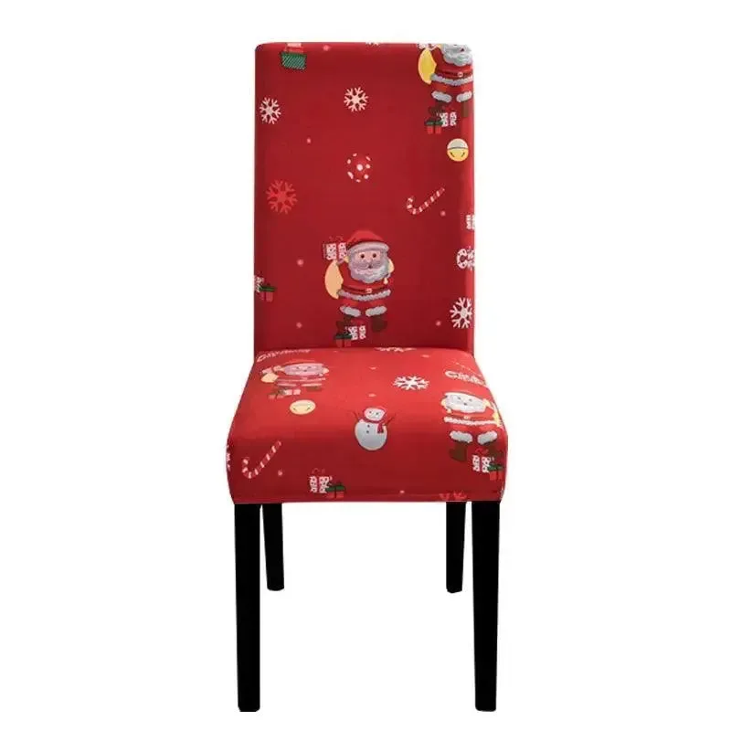 Kerststoelhoes met feestelijk dessin