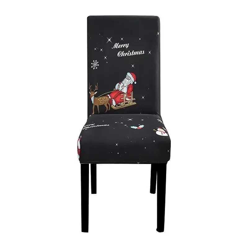 Kerststoelhoes met feestelijk dessin