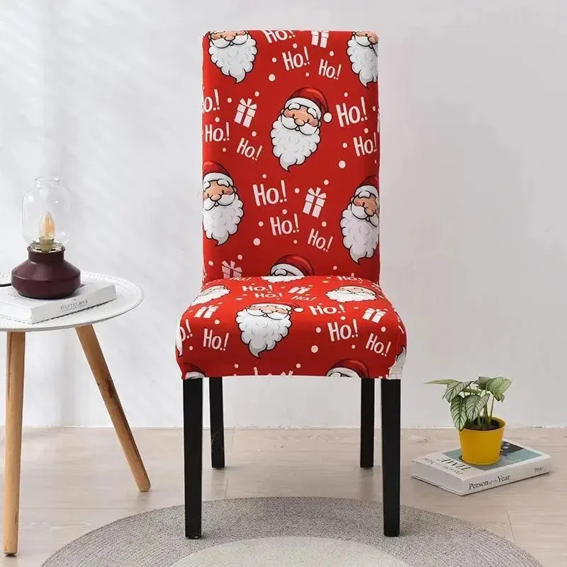 Kerststoelhoes met feestelijk dessin