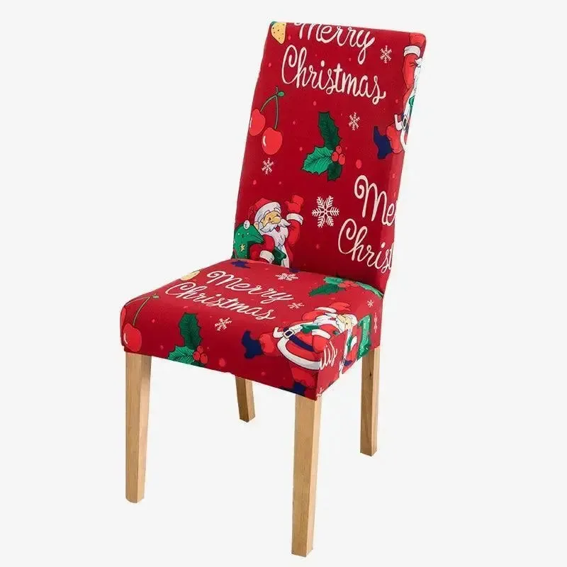Kerststoelhoes met feestelijk dessin