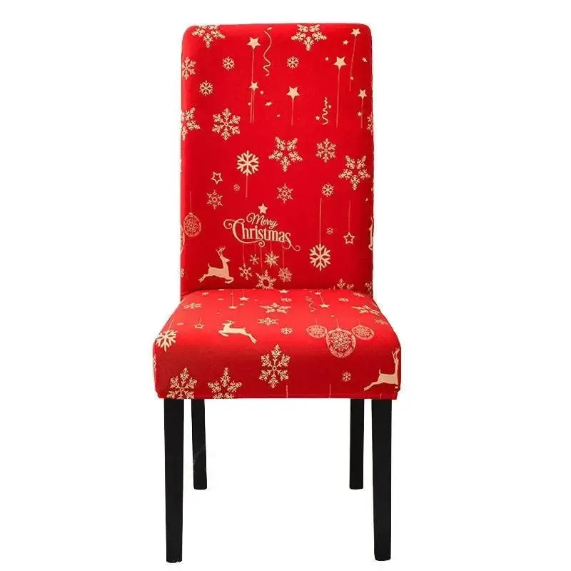 Kerststoelhoes met feestelijk dessin