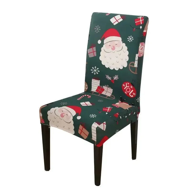 Kerststoelhoes met feestelijk dessin