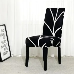 Stoelhoes zwart met witte bladeren
