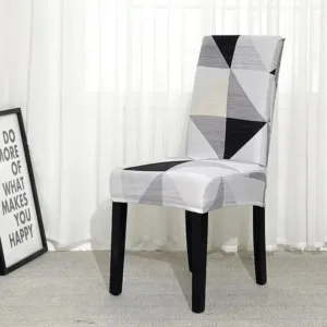Stoelhoes met grijs geometrisch patchwork