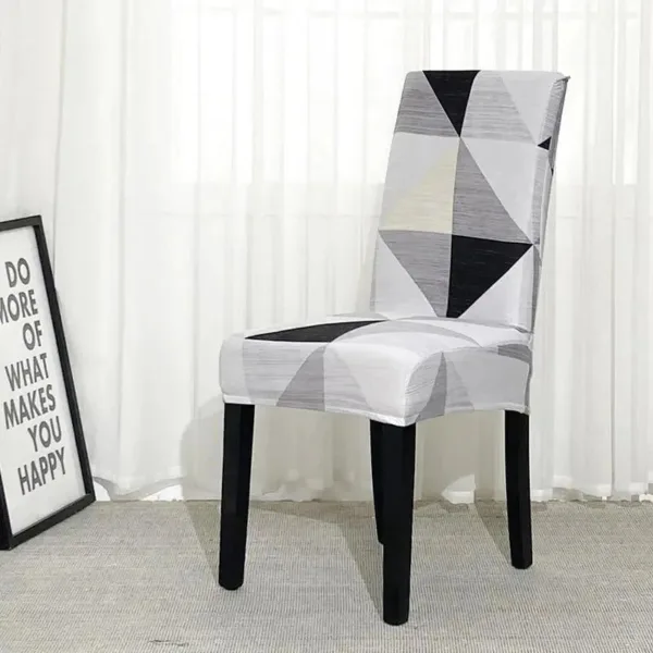 Stoelhoes met grijs geometrisch patchwork