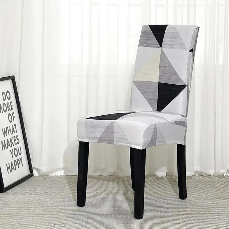 Stoelhoes met grijs geometrisch patchwork