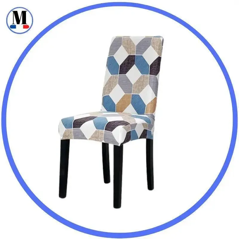 Stoelhoes met blauw en beige ruitpatroon