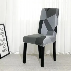 Stoelhoes grijs met geometrisch vlakkenpatroon