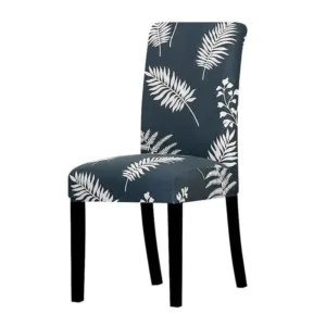 Stoelhoes donkerblauw met witte bladeren