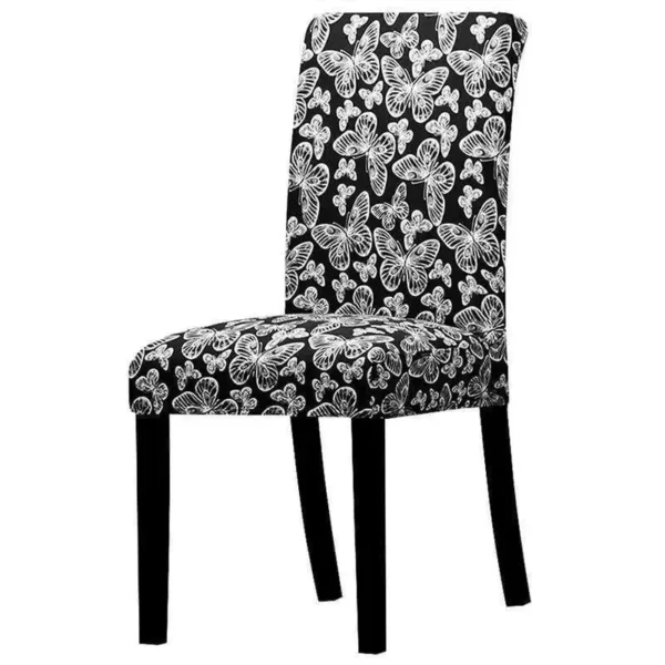 Stoelhoes met zwart-witte bloemenprint