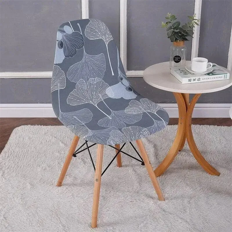 Scandinavische stoelhoes, blauwgrijs patchwork
