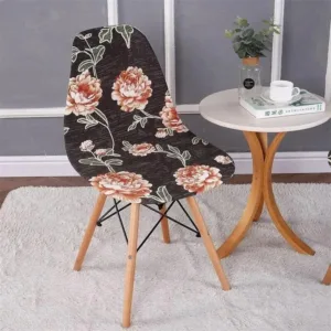 Scandinavische stoelhoes, zwart met oranje pioenrozen