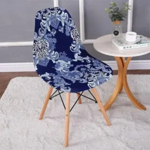 Scandinavische stoelhoes, blauw-wit bloemmotief