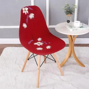 Scandinavische stoelhoes, rood bloemmotief