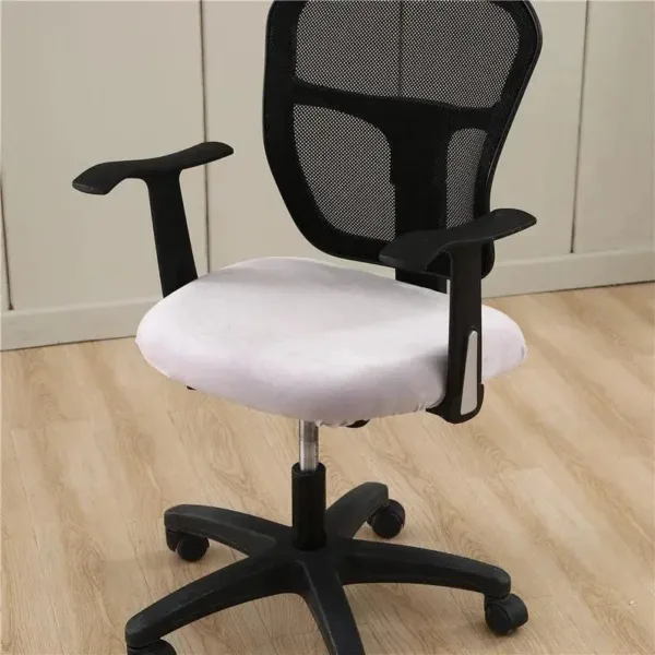 Bureaustoelhoes velours, wit