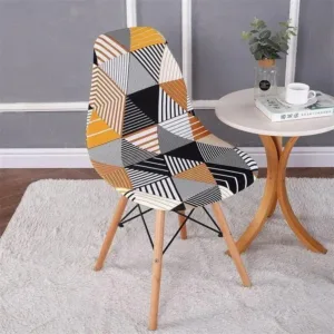 Scandinavische stoelhoes, geel en zwart patchwork