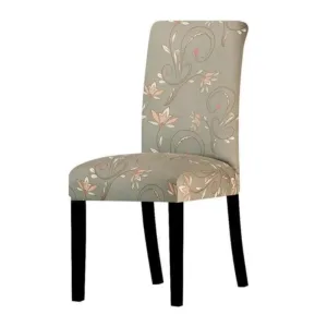 Stoelhoes taupe met bloemenranken