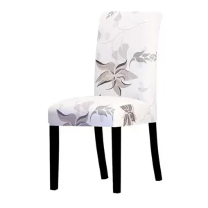 Stoelhoes wit met grijze bloemen