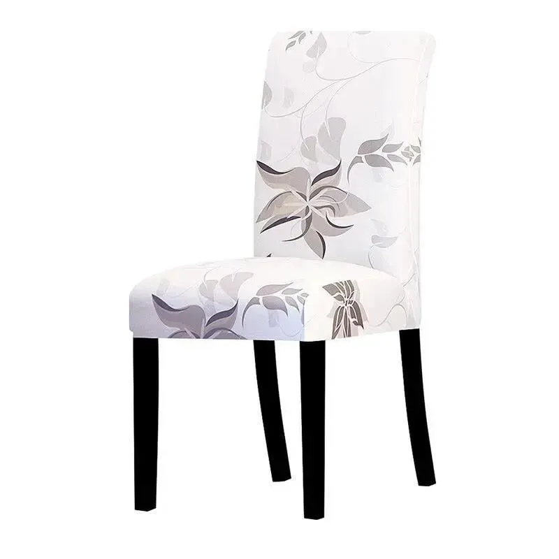 Stoelhoes wit met grijze bloemen